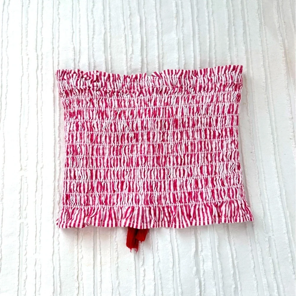American Eagle Red & White Tube Top Sz. S - Picture 2 of 3